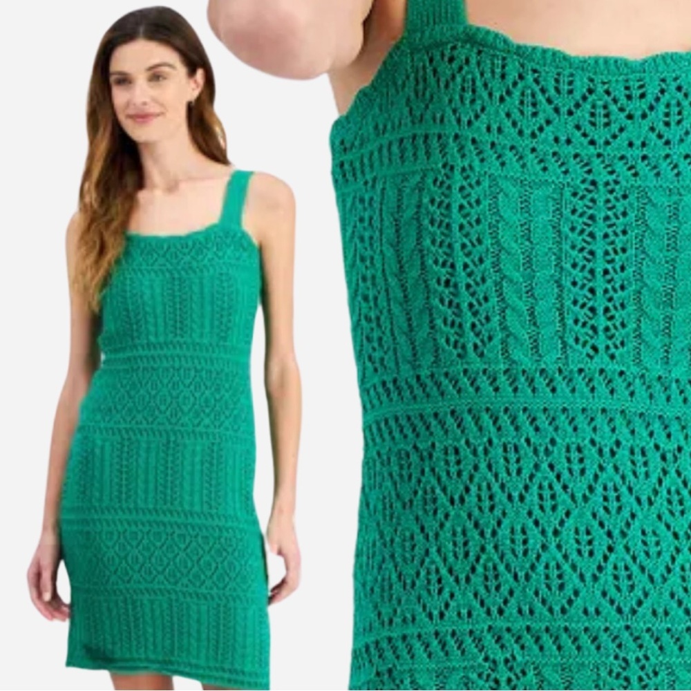 Taylor Midi Dress | Crochet | Bodycon | Green | Seagreen | Large